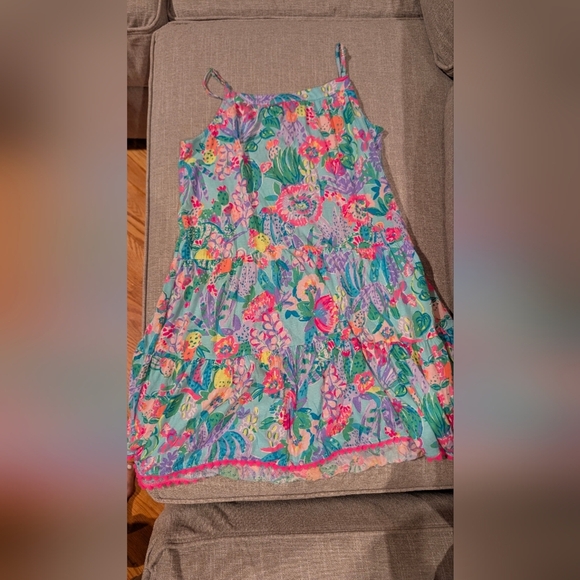 Lilly Pulitzer Sugar Multicolor Floral Dress Girls Sz XL - Picture 8 of 8